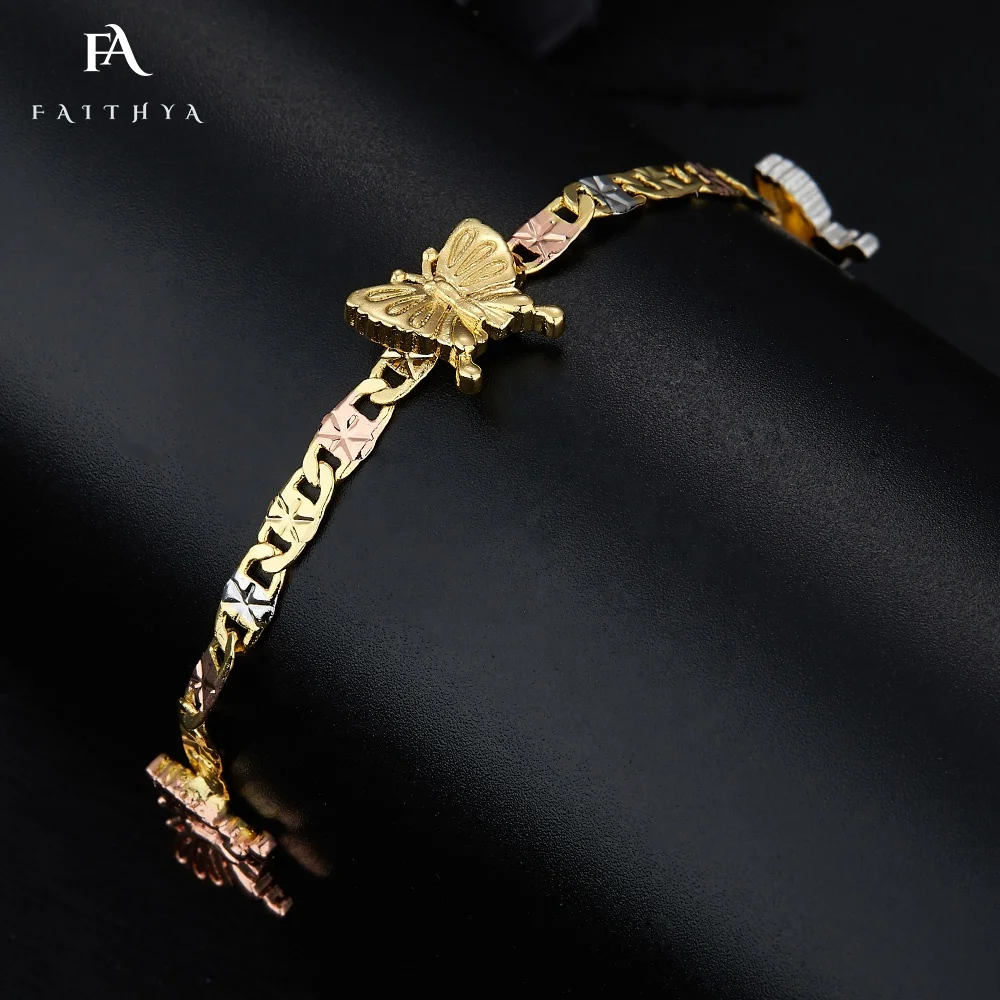 FB0086 Lovely Fine Jewelry Tricolor Electroplated Gold Animal Bracelet Turtle Butterfly Elephant Owl Bracelet For Woman