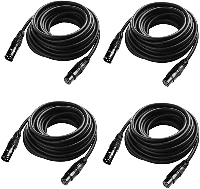 Flexible DMX Cable Old-Plated 3 Pin Signal XLR Male to Female DMX Cable Wire, Best for DJ Stage Par Light Moving Head Lights