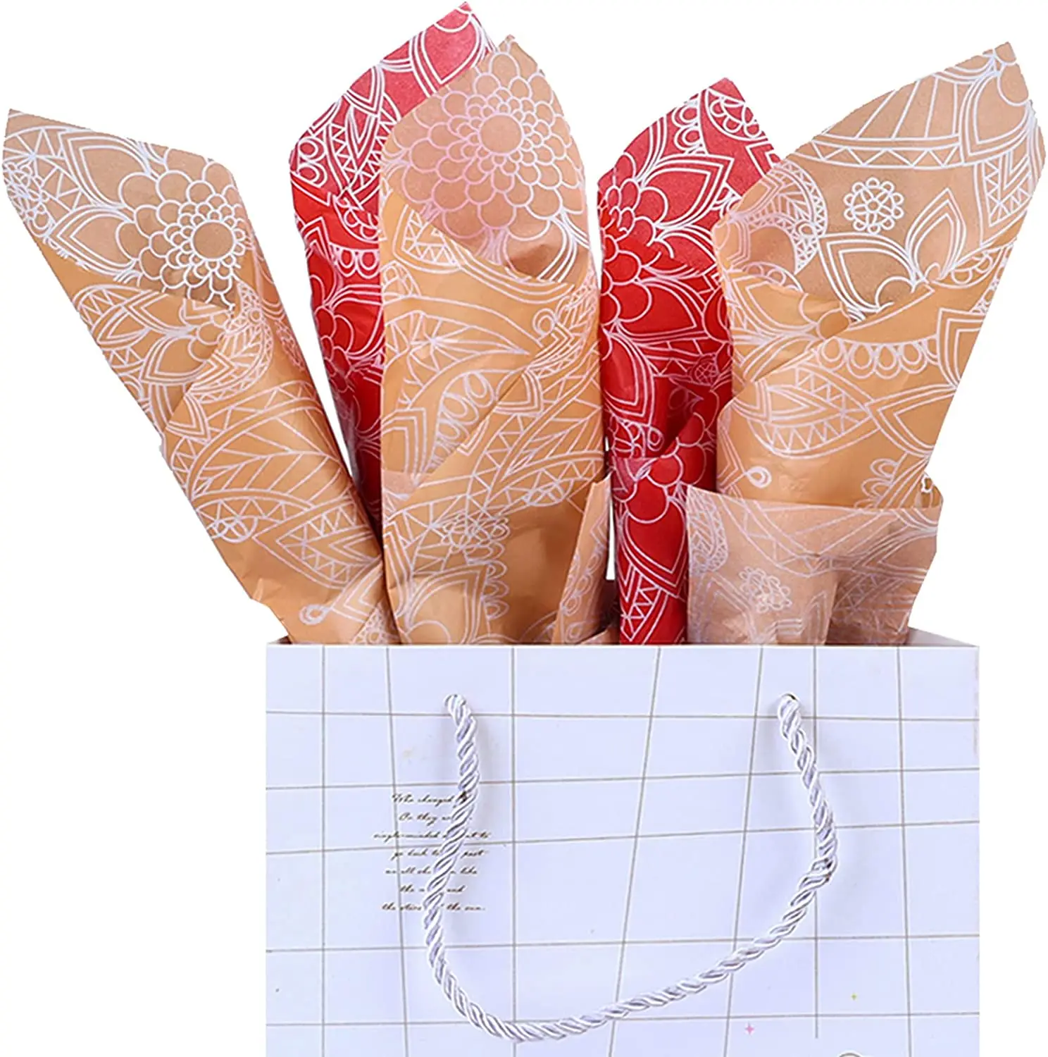 Factory Wholesale 17G New Flower Recyclable Wrapping Paper Gift Packing Colorful Tissue Paper with wrap