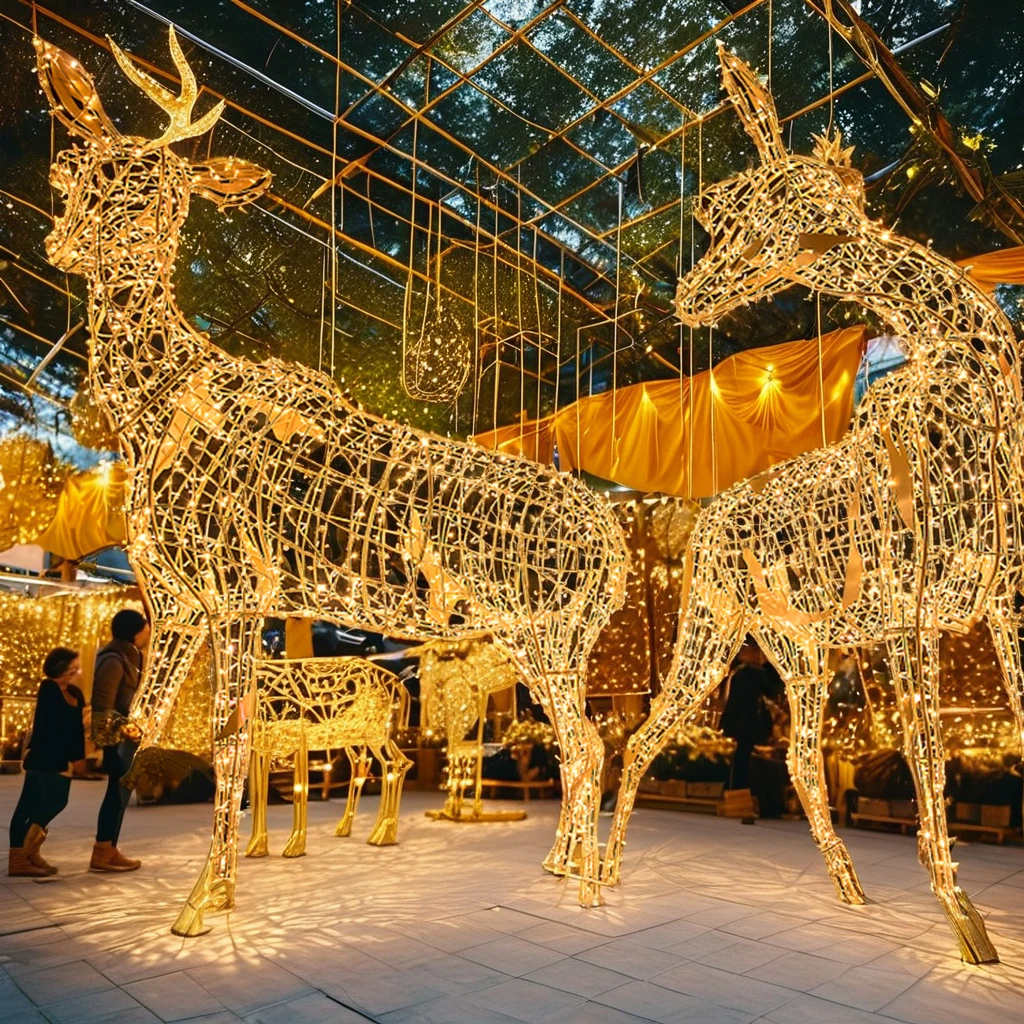 Toprex PVC 3D LED Deer Figures Outdoor Decorative Motif Lights for Mall Christmas Halloween Wedding Decoration