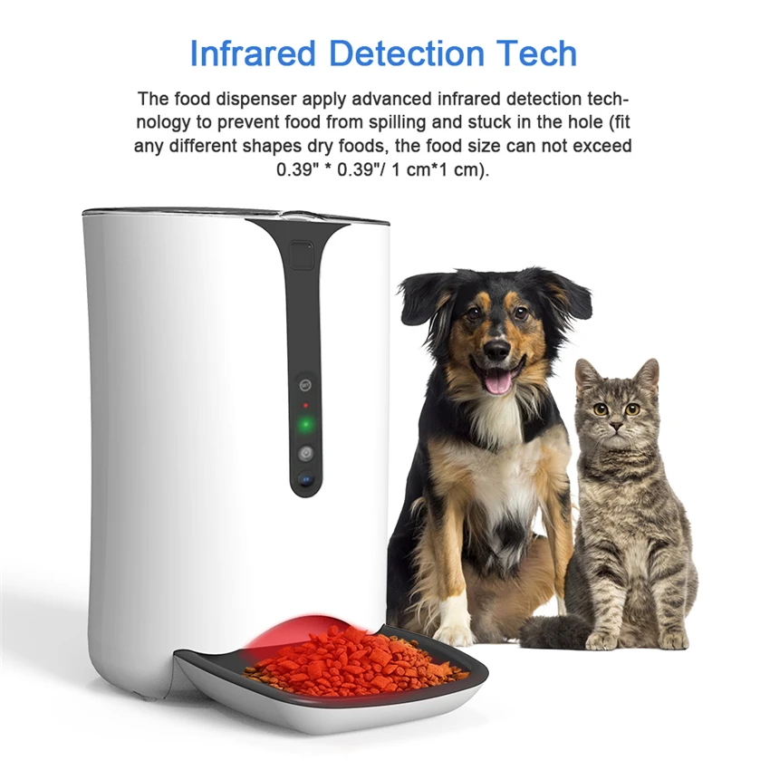 6L Camera Pet Feeder Auto Cat Smart Pet Feeder  with Treat Dispenser  Smart Pet Feeder Dog Treat