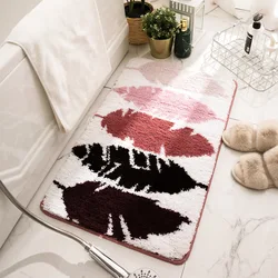 Anti Slip Polyester Bath Mat absorbs cotton microfiber door mat Coral velvet embossed floor Mat