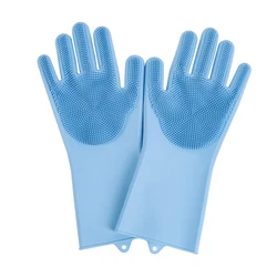 Cleaning Heat Resistant Dishwashing Mitten Set soft safety  Magic Silicone Gloves For Kitchen