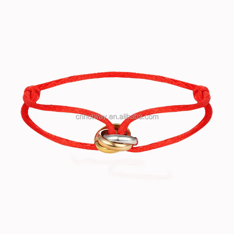 2023 Wholesale Stainless Steel Ring Woven Rope Bracelet Fashion Couple customized Bracelet Accessories For Men Women