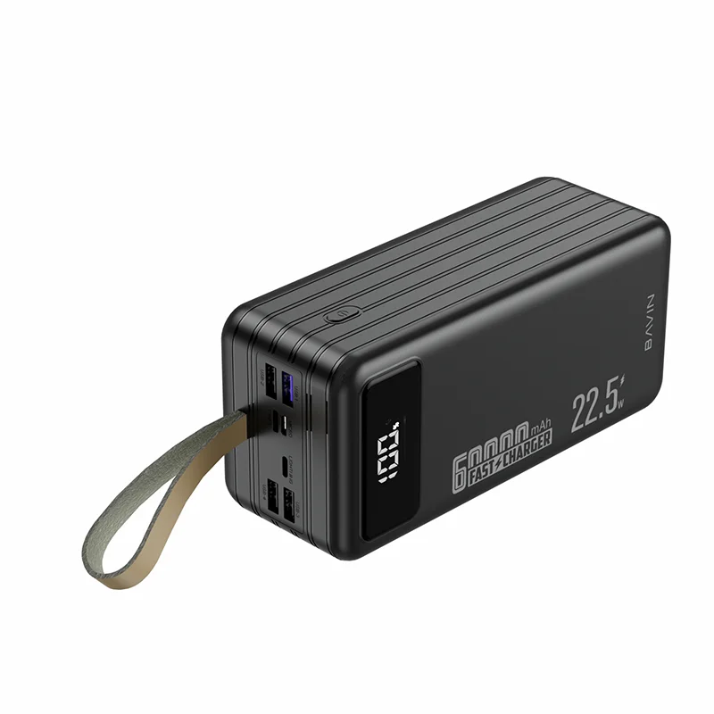 BAVIN PC053S New large capacity powerbank 50000 mah 60000mah LED light power banks PD 20w fast charge 60000mah power bank