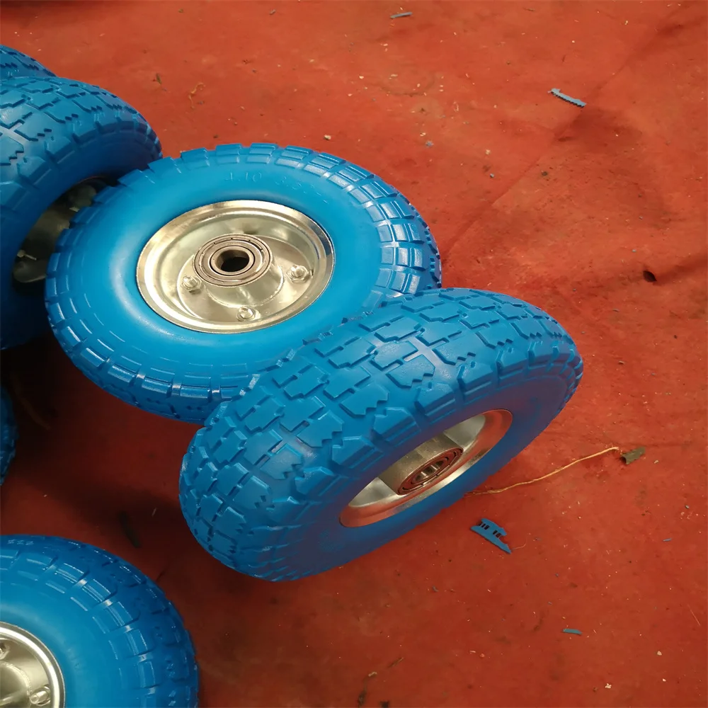 Trolleys wheels 3.50-4 hand truck wheel flat free tire PU wheel
