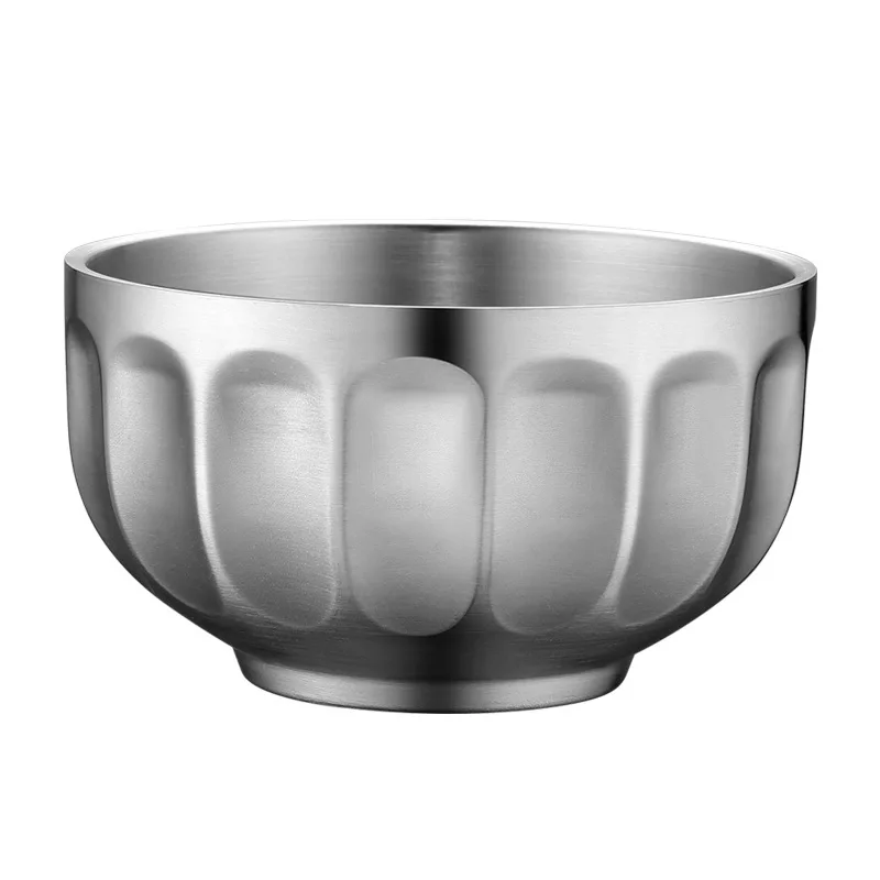 Customize 18/8 Stainless Steel Snack Bowl Set Double Walled Insulated Salad Rice Mixing Soup Serving Bowl