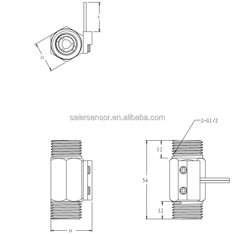G1/2 Plastic Flow Switch Supply Customized Size Wired Water Plastic Magnetic Flow Sensor Automatic Flow Control Switch