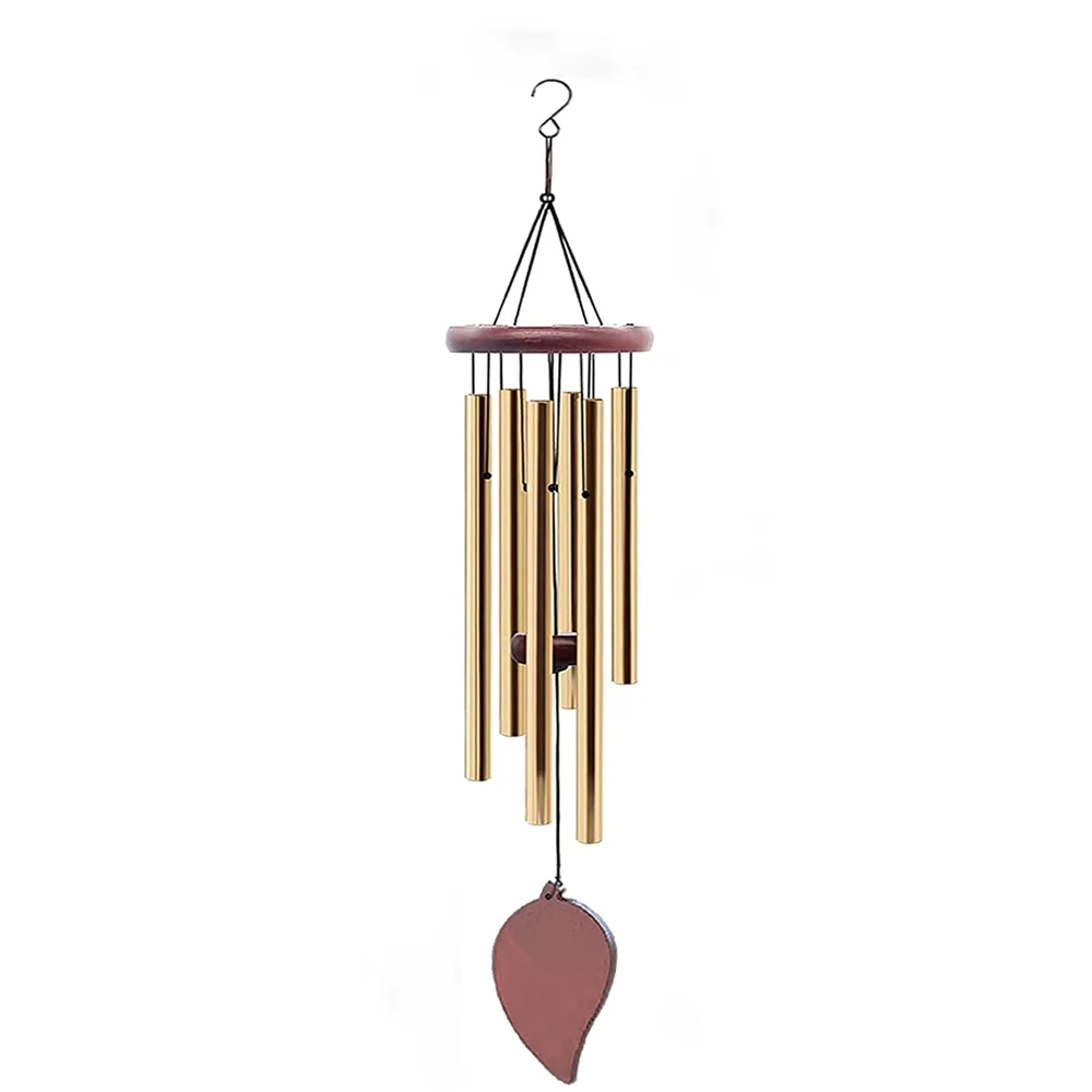 Bereavement gift condolences to loved ones wind chimes metal aluminum tube wooden cover outdoor music commemorative wind chimes