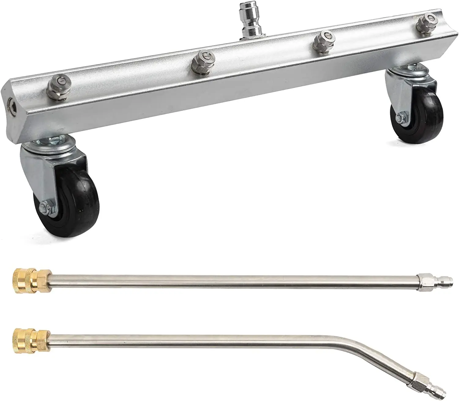 Pressure Washer Undercarriage Cleaner, Under Car Washer Water Broom with 13 Inch Extension Wand and 45-Degree Angled Wand