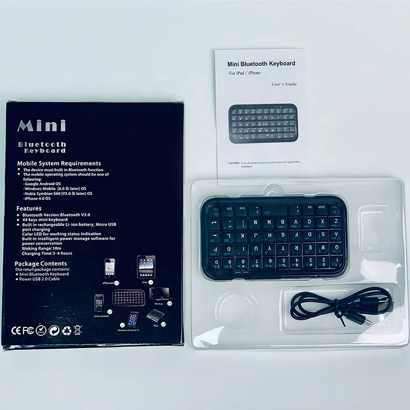 100% Original Brand New Mini Gaming Keyboard Wired Black Keyboard For Cell Phone