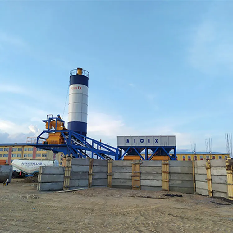 Electric 30 m3 floating concrete batching plant mini mobile concrete batch plant