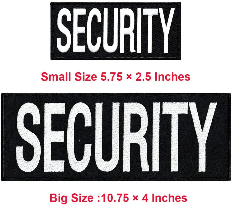 Security Patch with Loop Hook system for Uniforms with sublimated printing Letters One Small and One Large