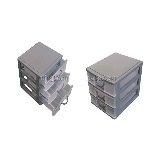 3 drawers foldable plastic storage box