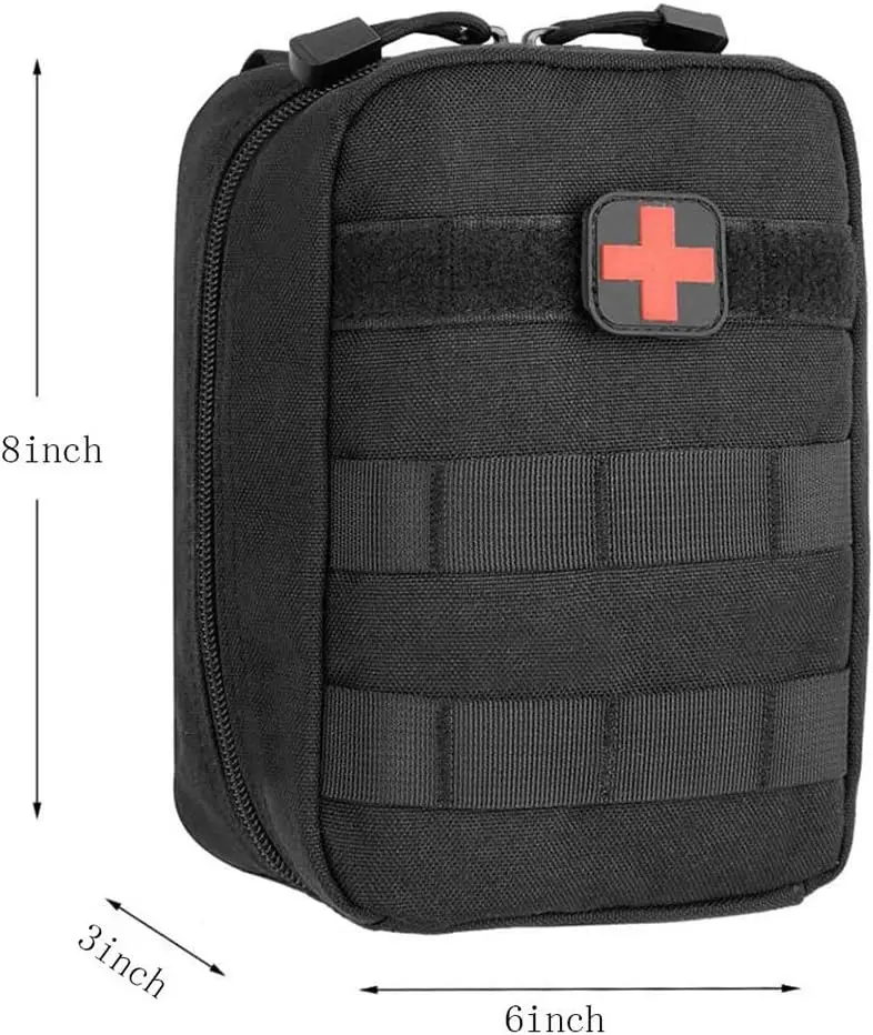Anthrive Durable 600D Nylon Black First Aid Kit Ifak Tactical Rip Away Utility EMT Empty Medical Emergency Trauma First Aid Bag