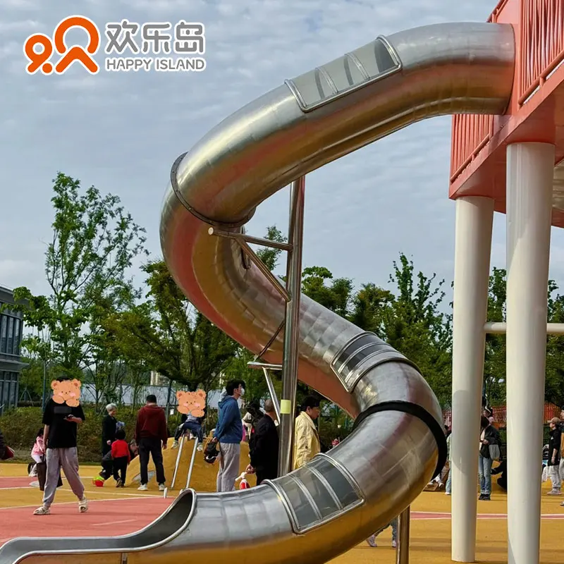 Outdoor Children Park Playground Special Wide Custom Stainless Steel Slide For Garden Amusement Equipment Factory