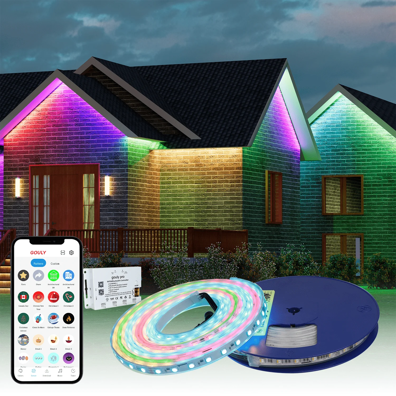 Gouly оптовая продажа домашний декор высокое качество смарт-лента dc48v ucs2904 гибкая светодиодная лента rgbw