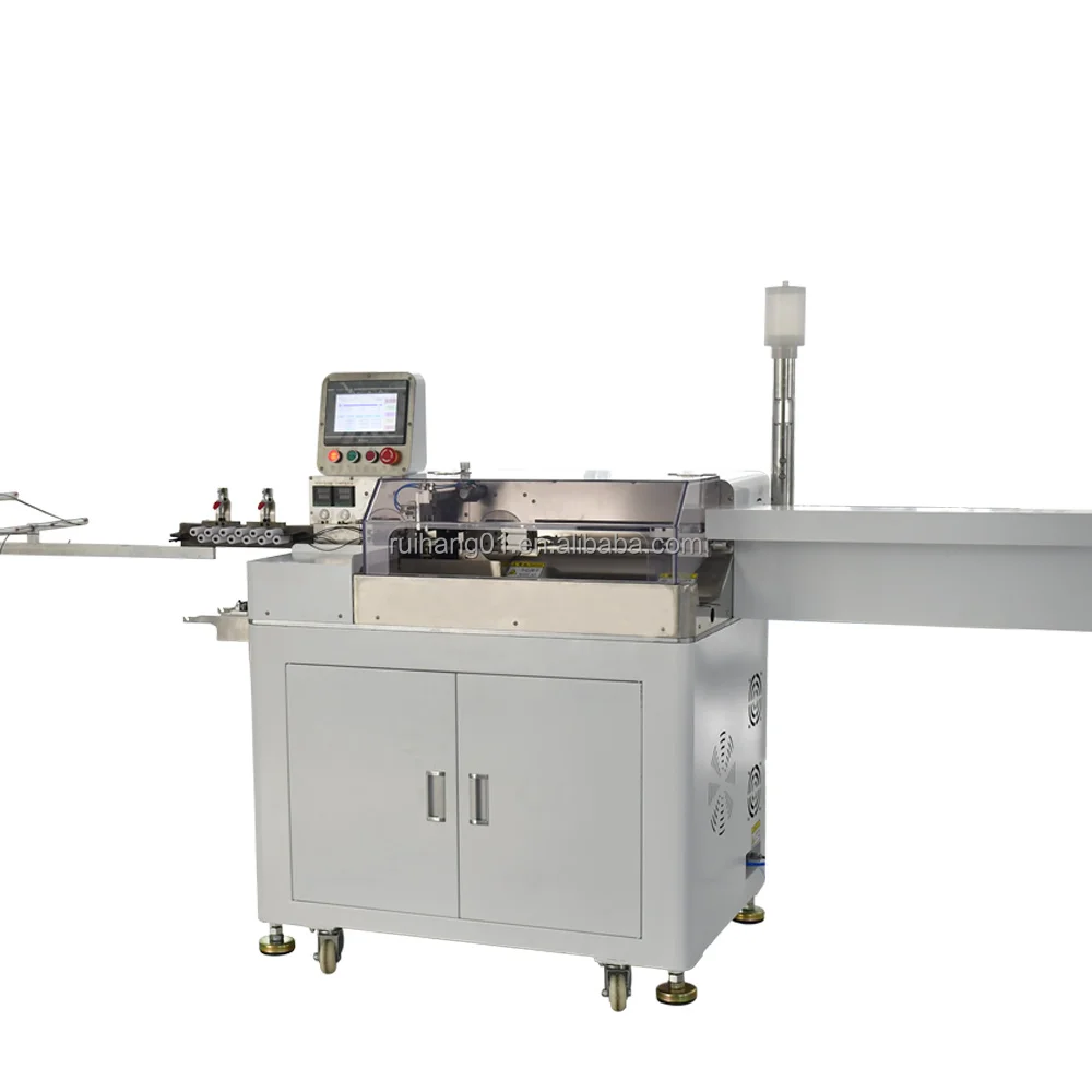 Fully automatic wire cutting, stripping, twisting, tin dipping, single and double head crimping, double head tin dipping machine