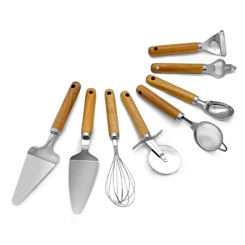 Kitchen Gadgets Stainless Steel Cooking Tools Set Smart Kitchen Gadgets with wood handle