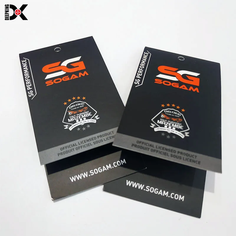 Wholesale Custom Kraft Paper Labels Tag Safety Pins Wax String Leather Jeans Screen Printed Hang Tags