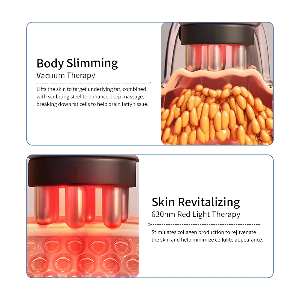 Weight Loss Fat Burner Electric Anti Cellulite Vacuum Suction Cup Muscles Body Face Slimming Massager