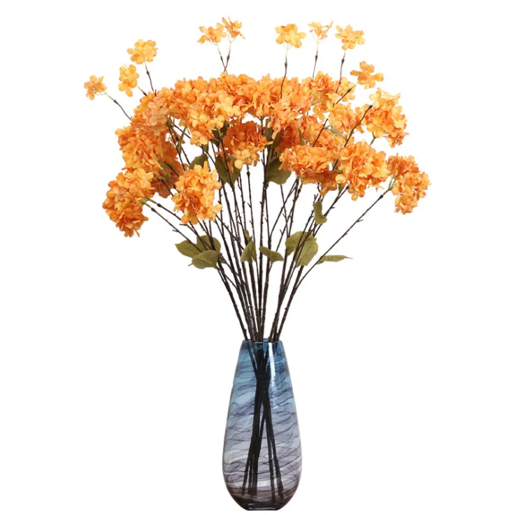 
3 heads hydrangea silk flowers artificial wedding stage flower backdrop 