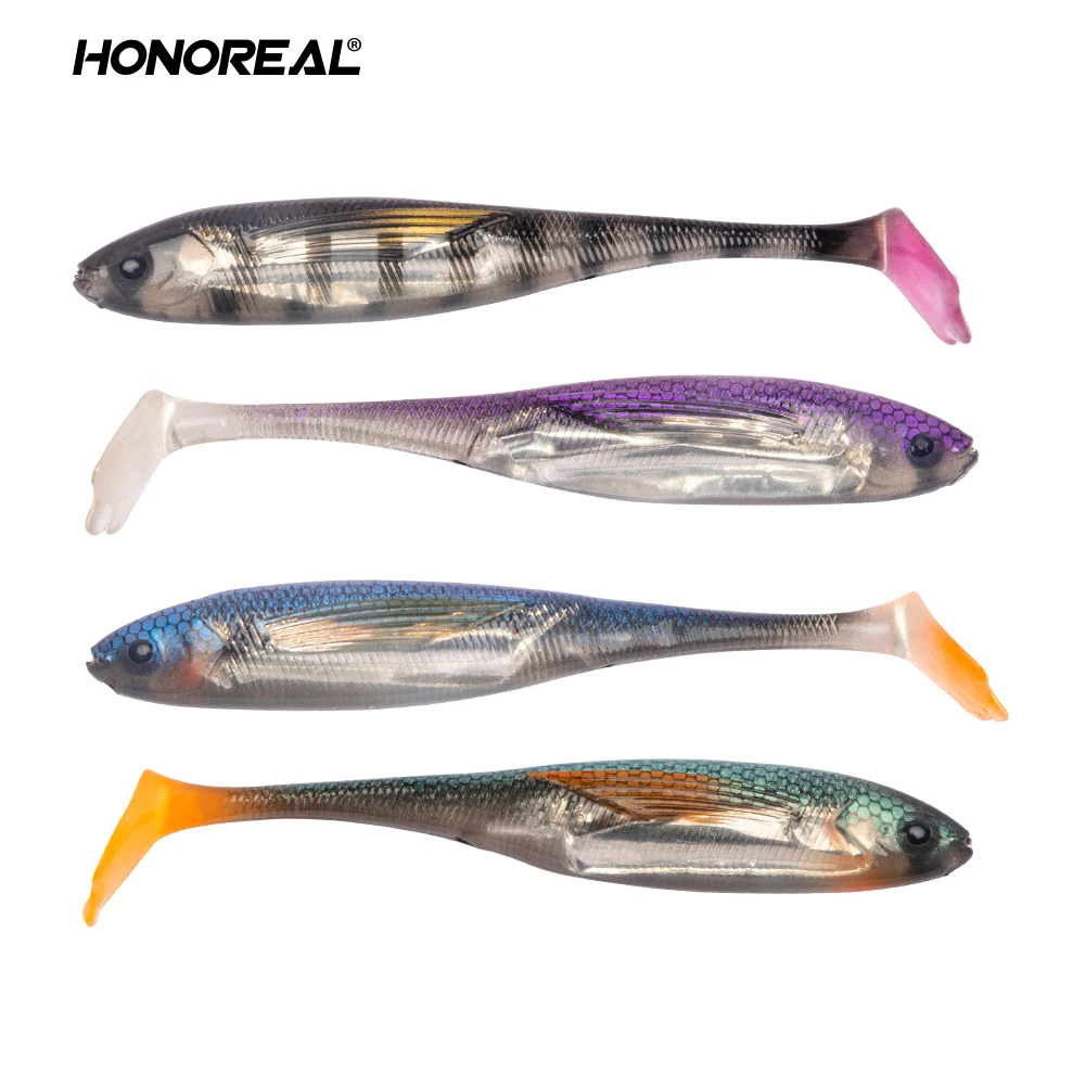 HONOREAL factory T-tailed softworm fishing soft lures wobblers paddle tail swim bait lure
