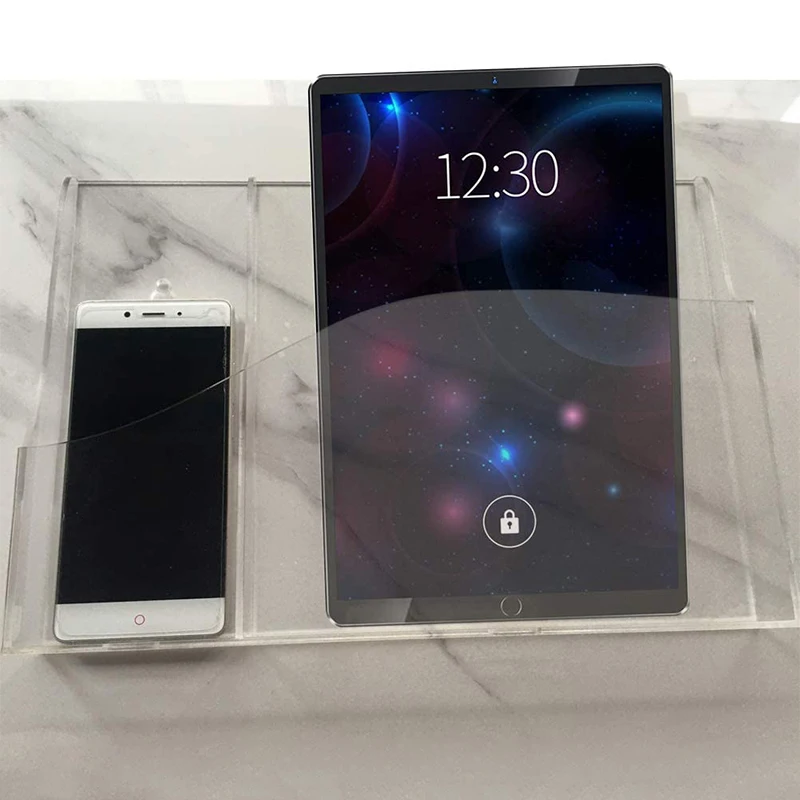 Custom high quality acrylic wall mounted mobile phone iPad charging stand Multimedia Remote Control Display Stand
