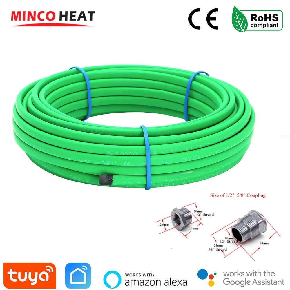 Minco 17W/m Self-Regulating Cable Wholesale Water-Proof Roof Snow Melting Freeze Protection with inside Pipe Warming Thermostat