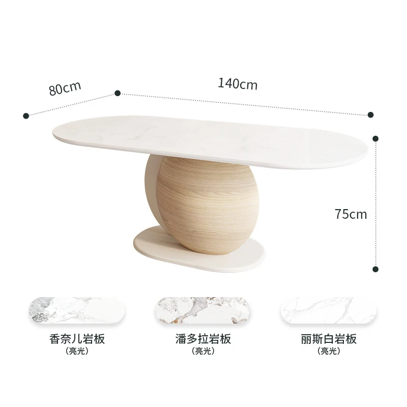 Sintered slate Dining Table Household French Dining  Internet  White Table Living room for large and small units  Dining Table