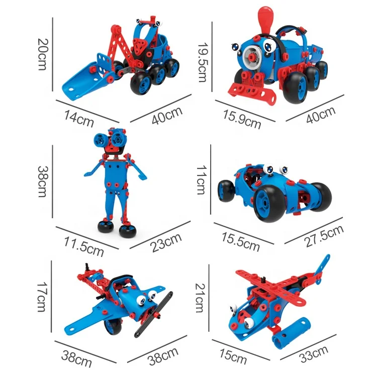 142 шт. 6 в 1 DIY шток сборные игрушки для детей Для мальчиков и девочек создавать свои собственные интеллигентая (ый) строительные блоки