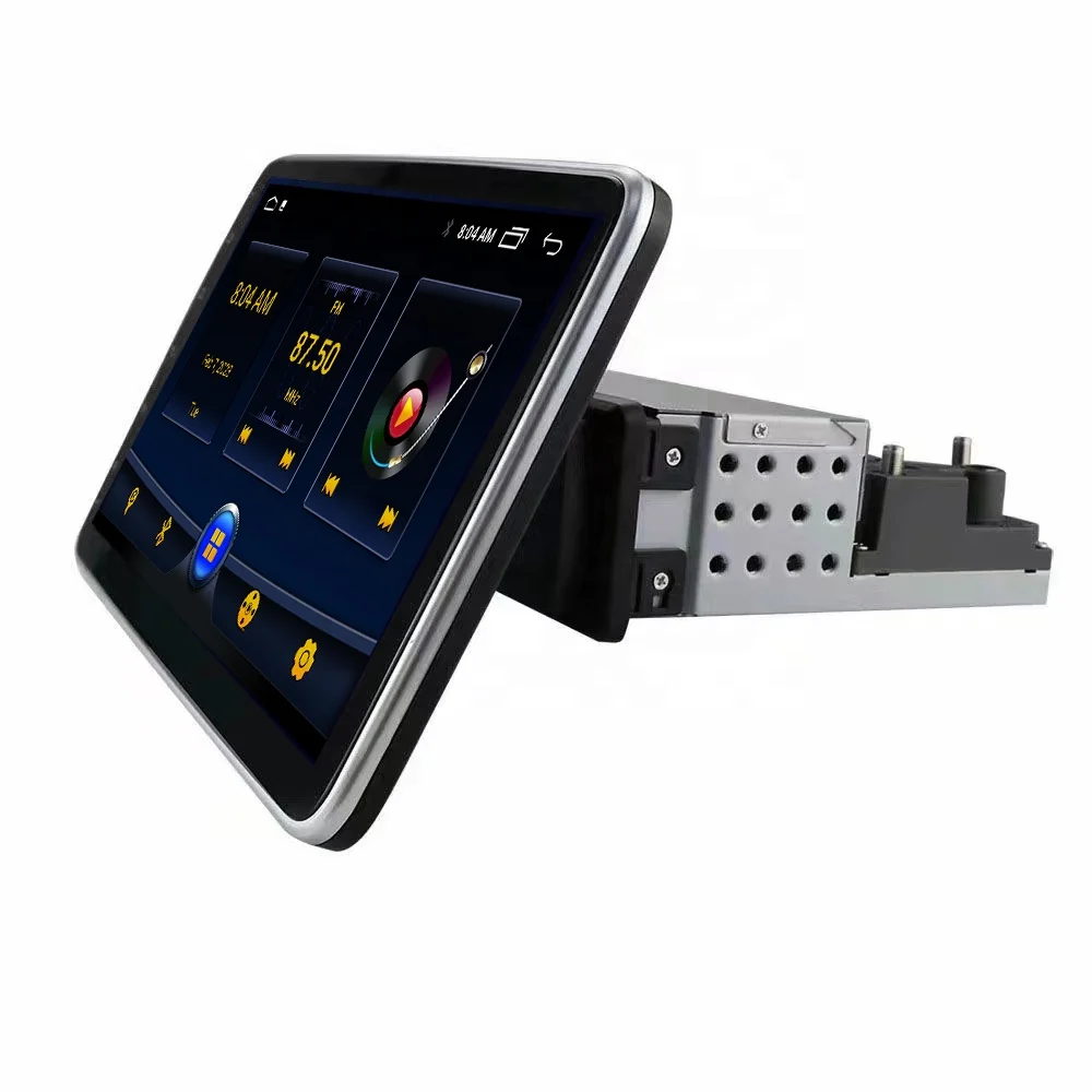 Latest Android 13 Version 1Din Rotation Car Unit Android Device Car DVD Player WiFi BT Video Output DSP Phonelink