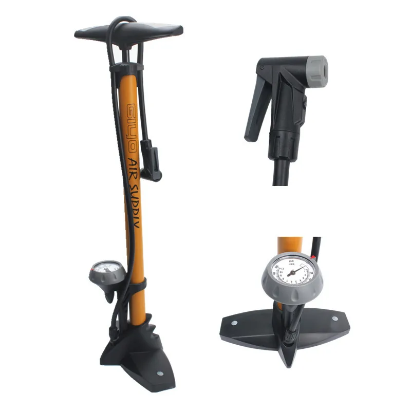 Giyo Bicycle Pump High Pressure Gauge Bike Air Pump CLEVER VALVE FOR Presta Schrader Road AIR-BLEEDER BUTTON Bicycle Floor Pumps