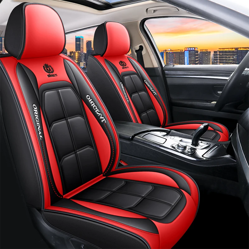 Car Seat Covers Full Set, 5 Seats Universal Seat Covers Fit for Cars,and Pick-up Trucks Leather Front and Rear Seat Protectors