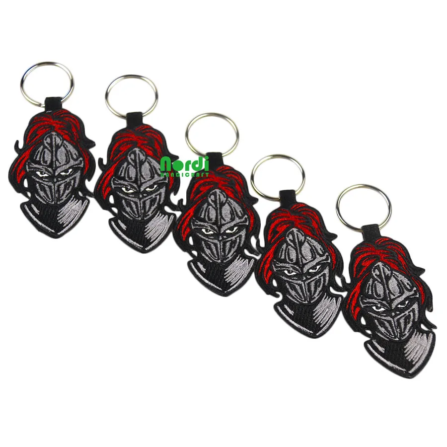 Cheap Custom Embroidery Key Tag Personalized Fabric Flight Airplane Woven Keychains