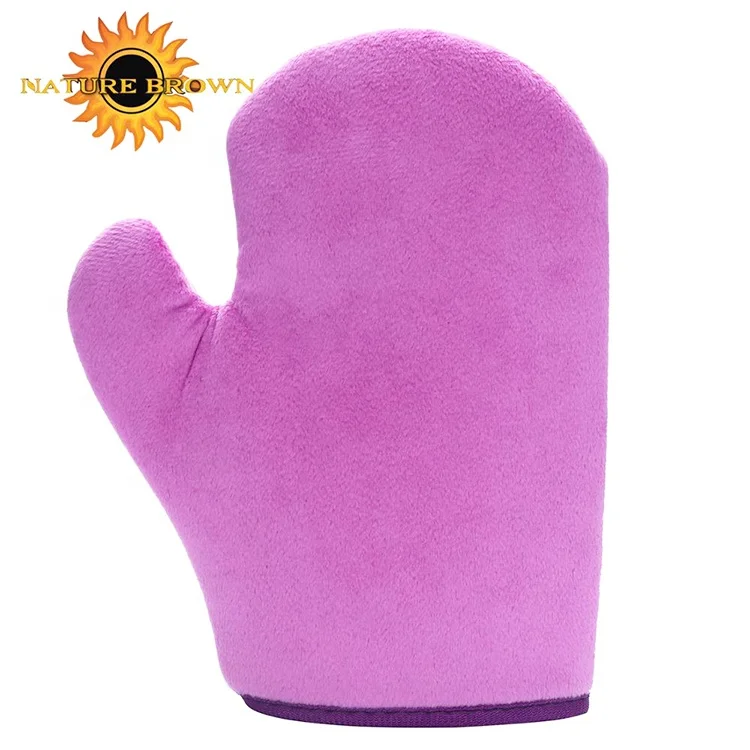 Wholesale fashion double-sided velvet self soft tanning mitts