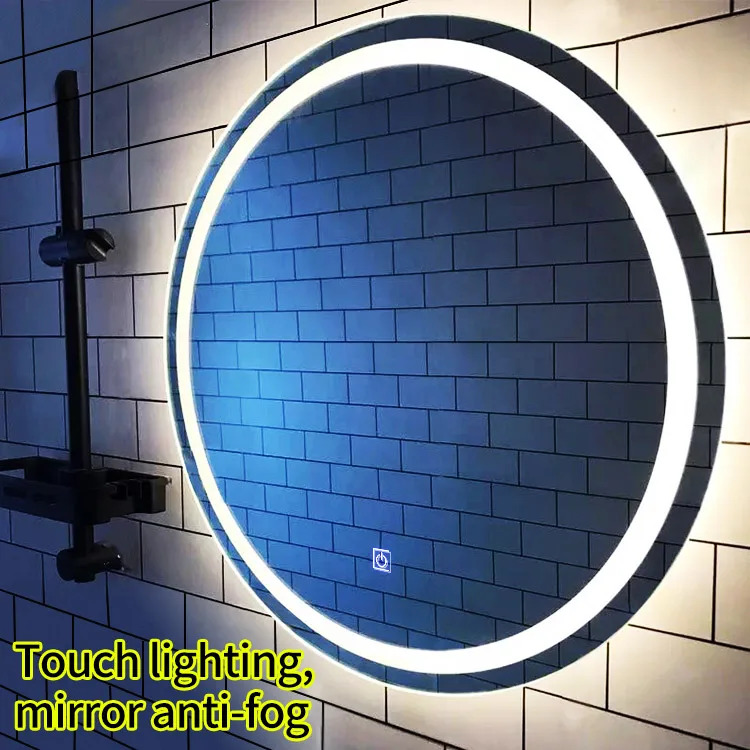 Bath Lighted Glass Mirror Hotel Room Smart Touch Screen Bathroom Mirror Modern