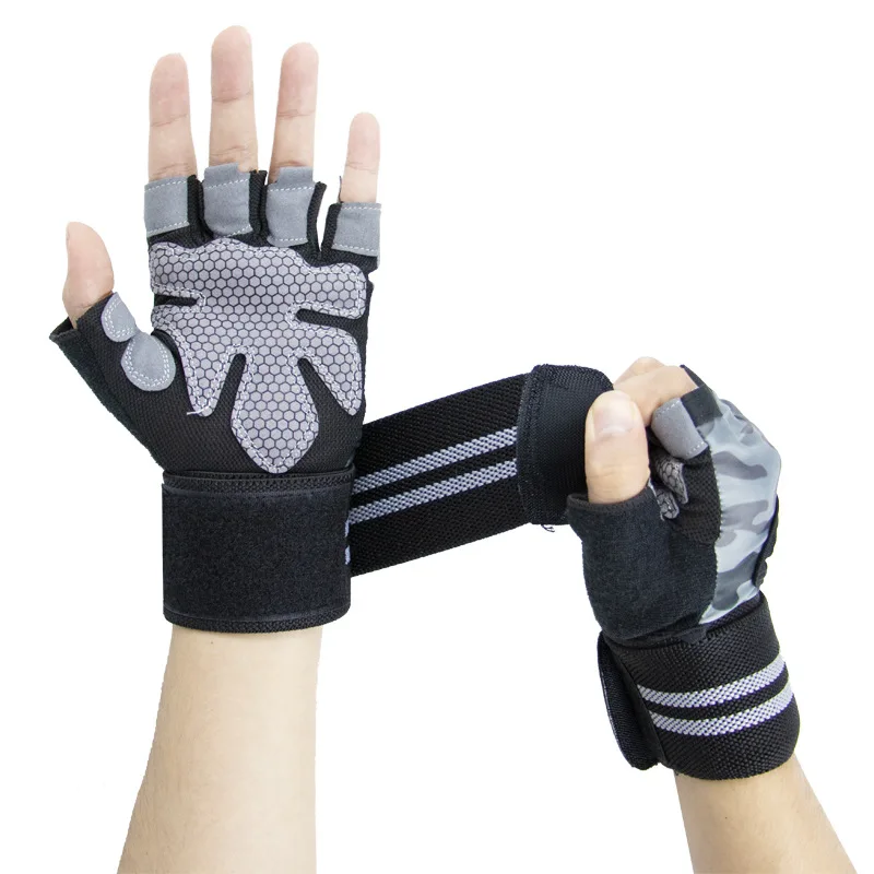 Training Wrists Palm Fit Glove Breathable Equipment Dumbbell Sports Half Finger Riding Gym Protective Fitness Gloves
