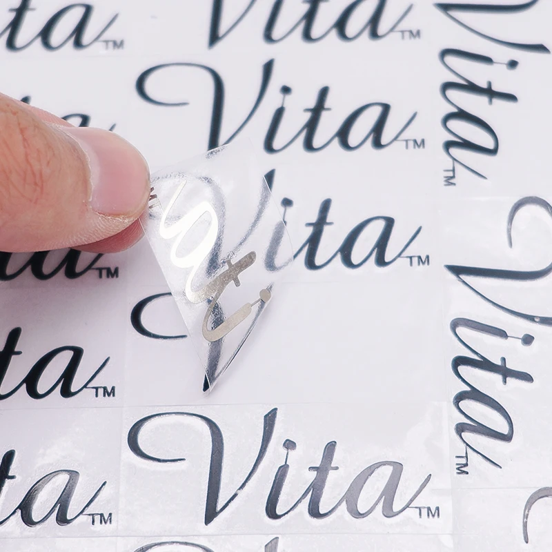 Metal label Metal word metal LOGO custom separation sticker transfer sticker hot stamp sticker custom made