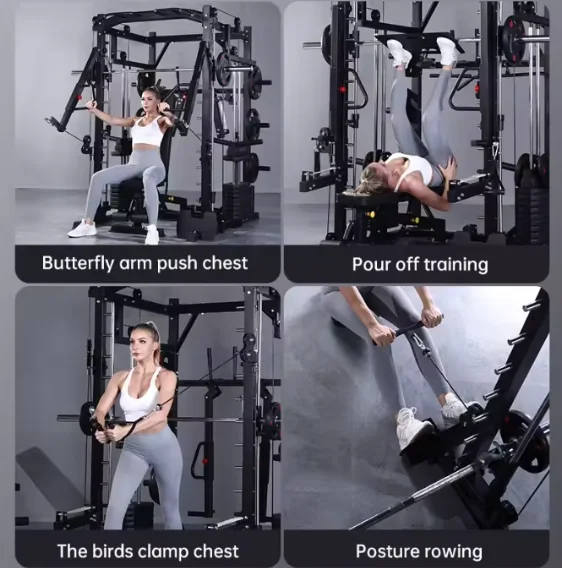 HT Commercial Smith Machine Trainer Deep Squat Frame Type Horizontal Push Frame Multifunctional Gantry Fitness Equipment