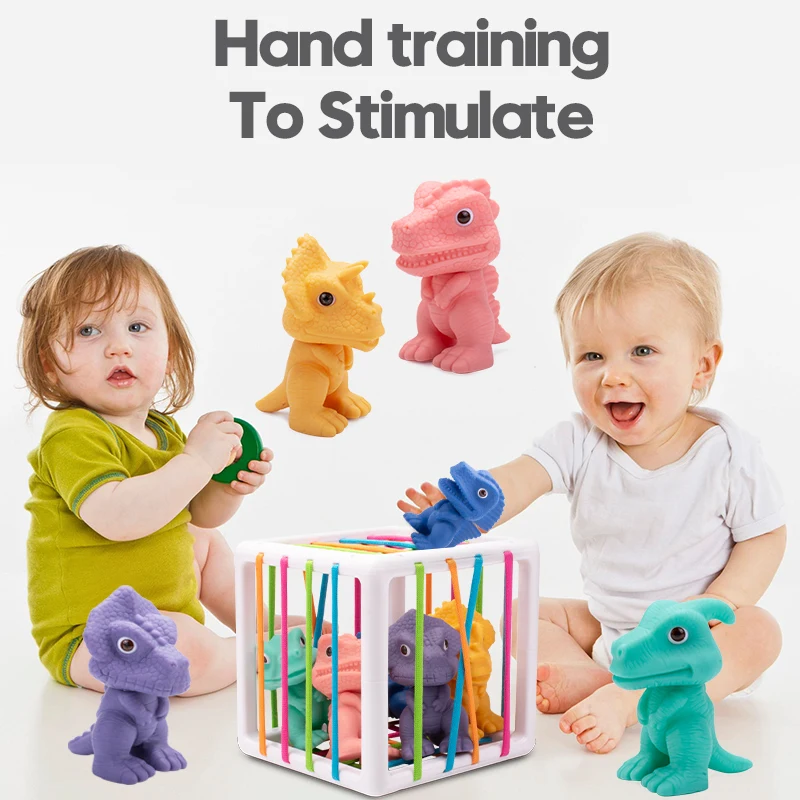 KSF Baby Early Education Color Cognition Hand Sensory Training Cube Toy Rainbow 0-3 Years Old Shape Sorting game