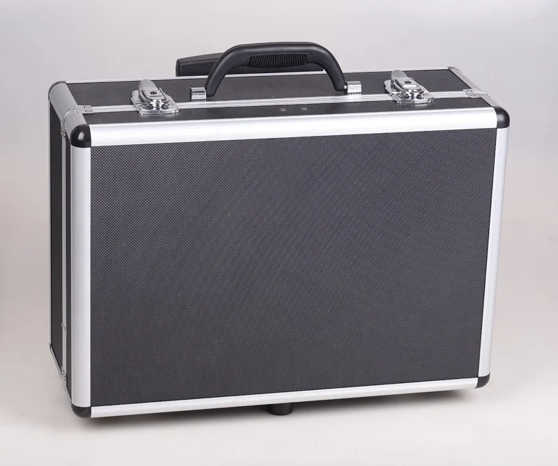 Free Size Carrying Black Tool Boxes 48X33.5X18.5cm Empty Portable Aluminum Hand Tool Box