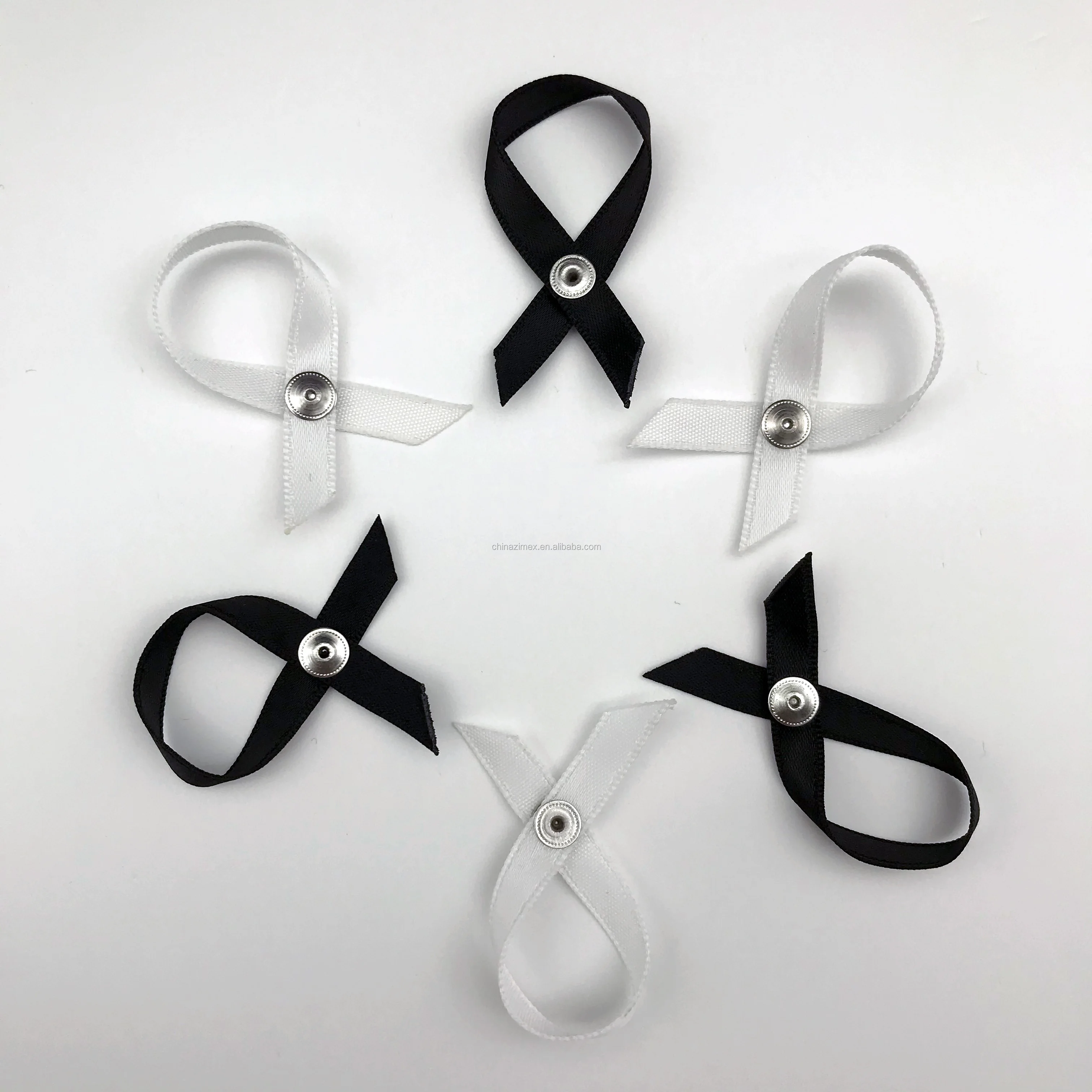 metal clasp button on satin ribbons for underwear accessories