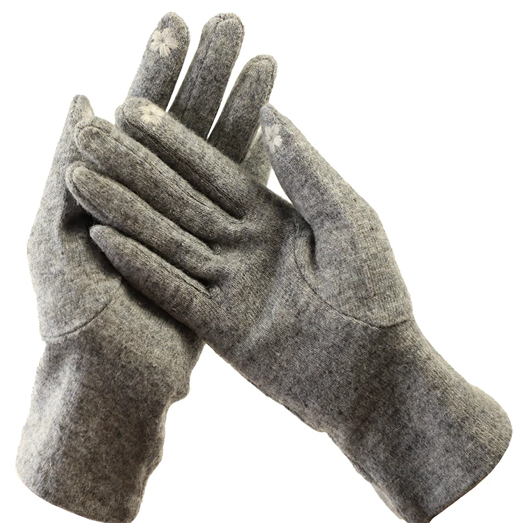 Fleece heated gloves for women outdoor gloves with design fashion finger gloves