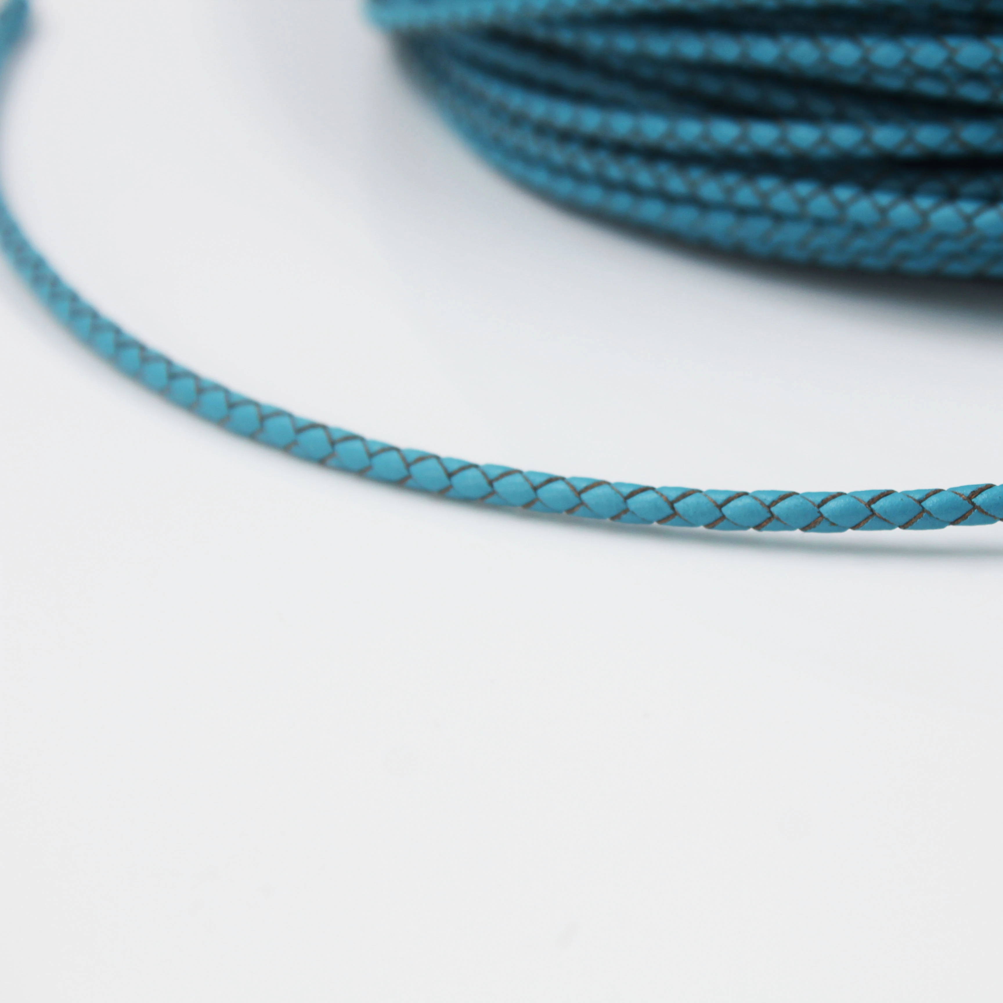 BMZ new arrivals leather cord string lace for sale braided 4mm vary color OEM leather cord jewelry multi function cord leather