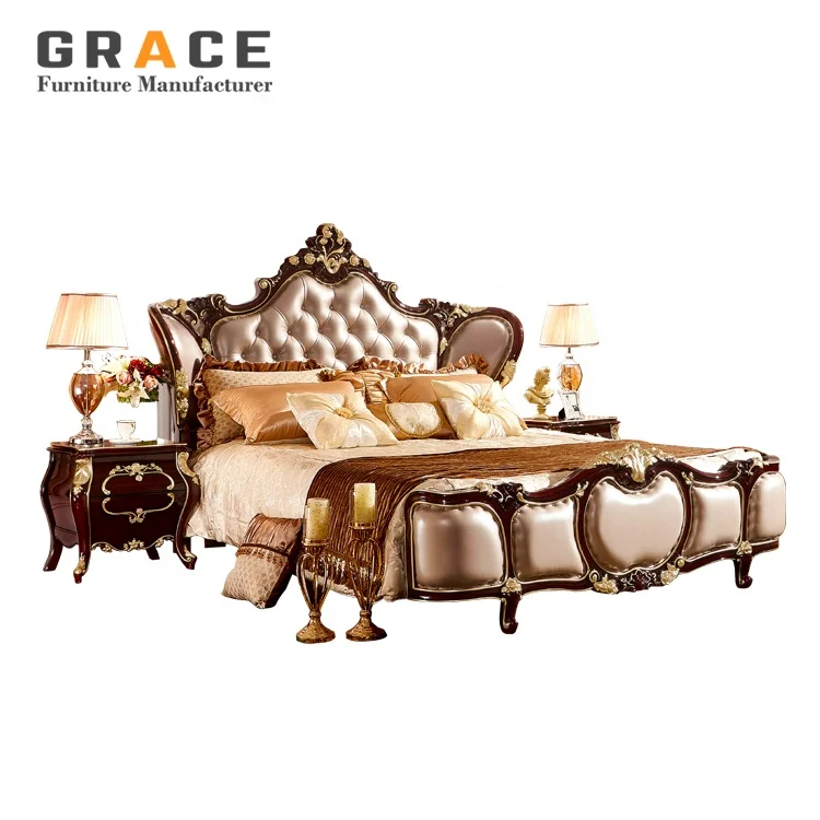 H8818W Luxury Hotel Bed High Quality Super King Size Modern Design Wood Panel Luxury Kingsize Bed