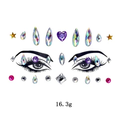 Gomi Rhinestone Mermaid Face Jewels BODY STICKERS Drill Temporary Eyebrow Tattoo Sticker