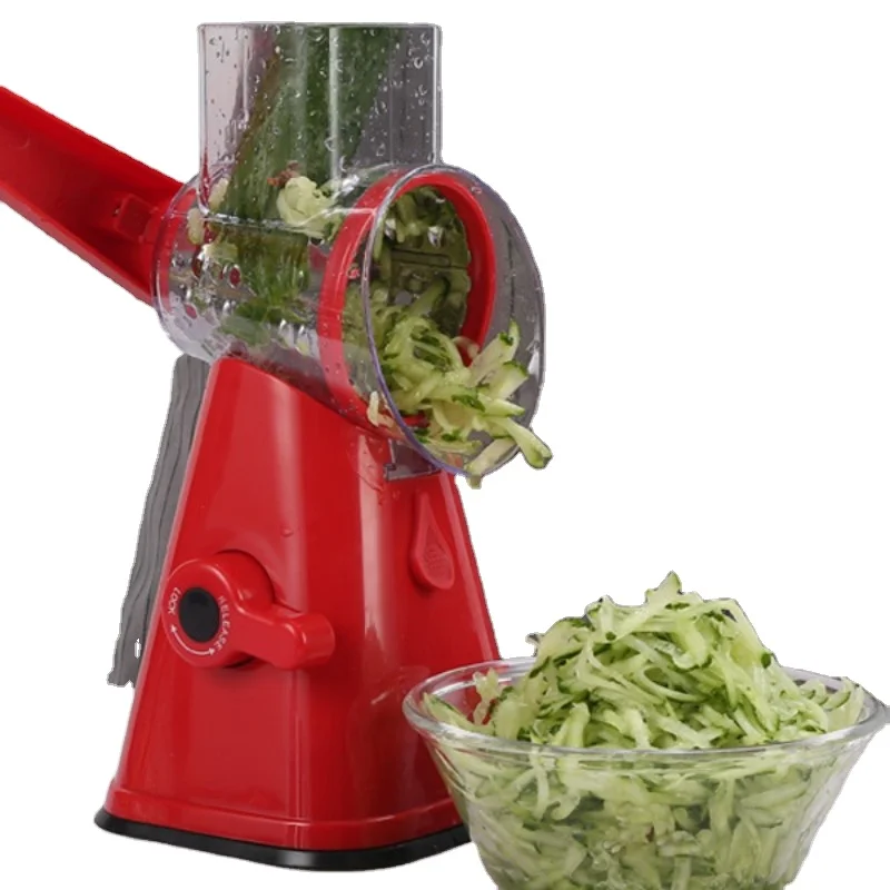 New Manual Rotary Drum Vegetable Spiral Table Top Grater Potato Cutter Multifunctional Fruit Food Slicer Chopper For Kitchen