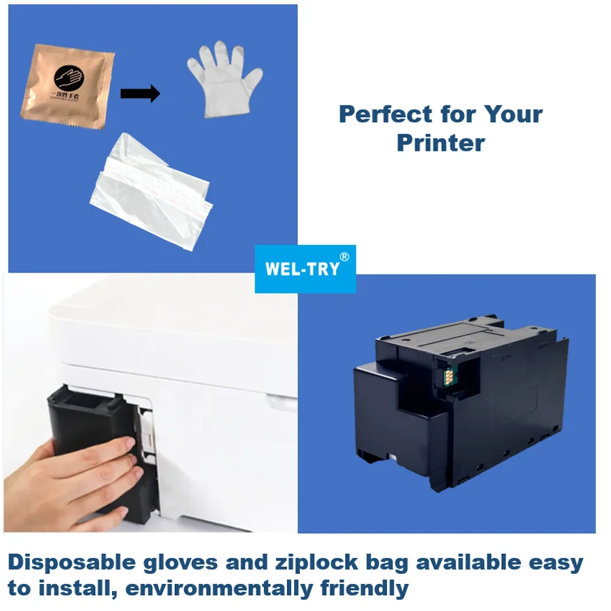 WEL-TRY Compatible Maintenance Box T2950 Pxmb5 Waste Ink Container Collector For Epson WorkForce WF-100 Waste Ink Tank