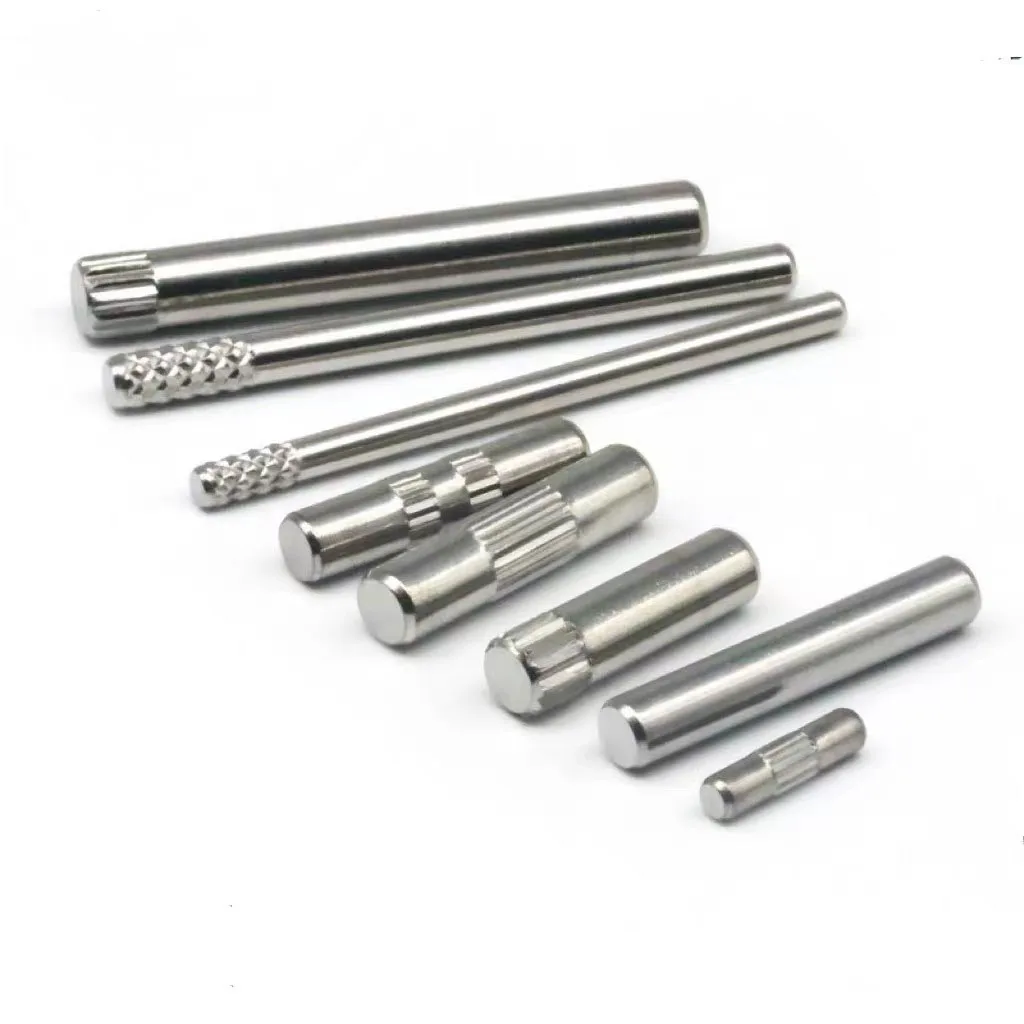 OEM High metal  Cnc knurl dowel pin dowel pin cylindrical 7mm hardness stepped threaded flat head dowel pin